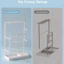 Lolalet Jewelry Organizer Stand, No Assembly Needed Display Storage with Rotating Earring Holder and Velvet Ring Tray for Necklace Bracelet Studs,Christmas Gifts Room Dorm Decor for Teen Girls -White