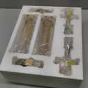 Micstar 15" Knurled Gold Hardwired Wall Sconces Set of 2, Bathroom Vanity Light Fixtures with Clear Glass Tube, Modern Lamp Lighting for Bedroom, Living Room, Hallway, Staircase, Mirror, Kitchen