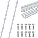 Gisafai 2 Pcs Garage Door Vertical Track Replacement Garage Door Rails Left Right Vertical Bracket for 7 Foot Tall Garage Door Parts Galvanized Steel Hardware Side Tracks for 2 Inches Rollers, Silver