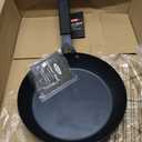 OXO Obsidian 10" Carbon Steel Frying Pan, Pre-Seasoned Skillet, Builds Natural Nonstick with Use, Induction Ready, Oven Safe, Removable Silicone Handle