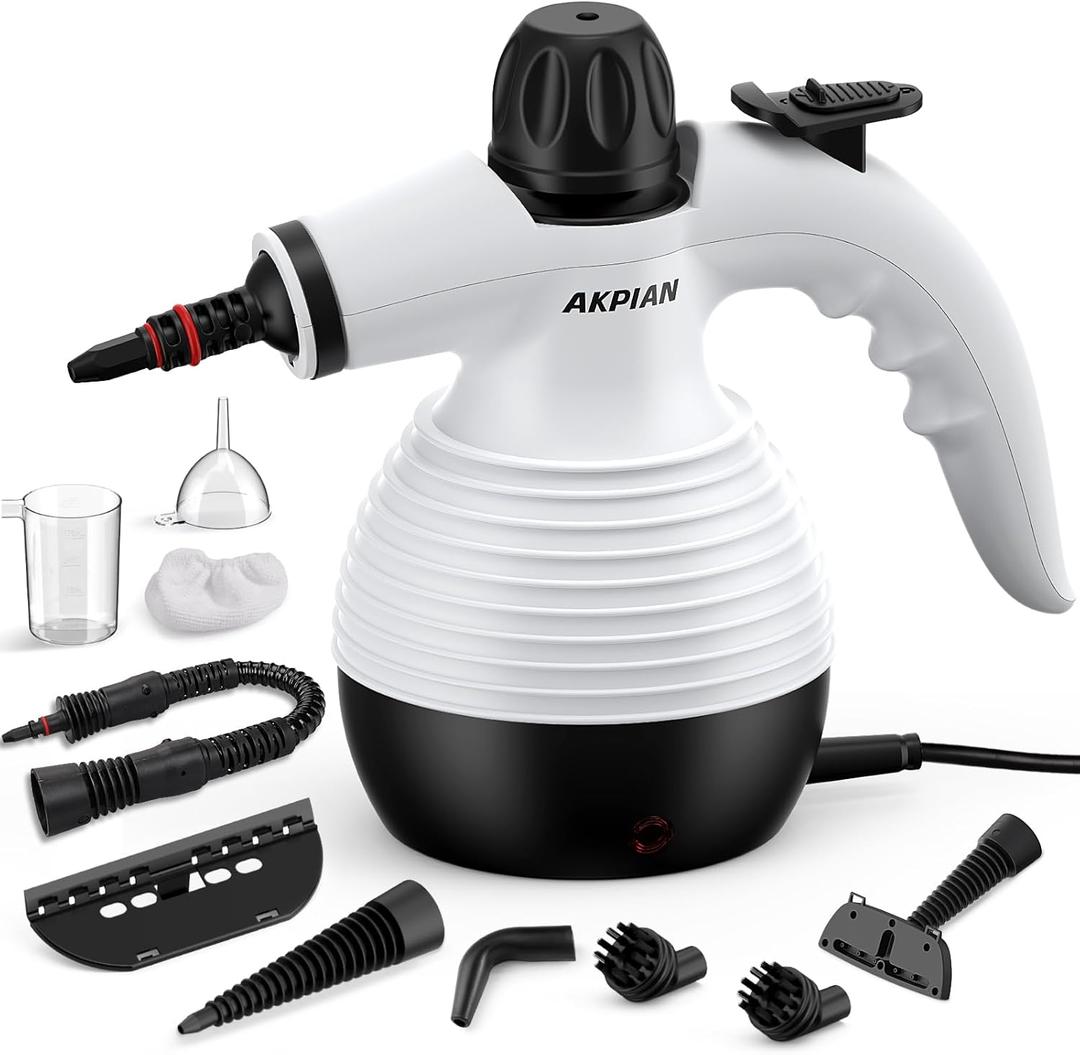 Handheld Steam Cleaner, Steamer for Cleaning, Multipurpose Portable Steam Cleaners for Home Use with Safety Lock and 10 Accessory Kit to Remove Grime, Grease, and More, Save Time and Effort