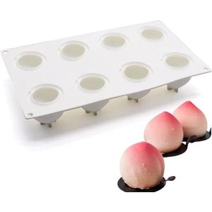 Silicone Mold Dessert Silicone Cake Mold For Baking Fondant Mould Fruit Shape Sugar Candy Jelly Bakeware Chocolates Mould (Peach K_11.68x6.84x2.2 inch)