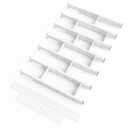 SpaceAid Bamboo Drawer Dividers with Inserts and Labels, Kitchen Adjustable Drawer Organizers, Expandable Organization for Home, Office, Dressers, 7 Dividers with 15 Inserts (17"-22" White)