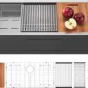 Single Bowl Kitchen Sink Undermount Sink Handmade Kitchen Sinks Basin 29x15x8 Inch
