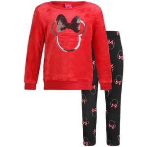 Disney Minnie Mouse Girls Sweater and Legging Pants Set for Toddler and Little Kids (6, Red)
