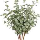 6 Pcs 27'' Eucalyptus Stems Greenery Stems Eucalyptus Leaf Spray in Green Silk Plastic Plants Floral Artificial Plants for Home Party Wedding Decoration