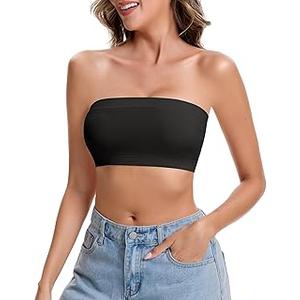 Strapless Bras for Women Tube Tops for Women Bandeau Bra Bralette Seamless Non-Padded Small