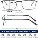 Blue Light Blocking Reading Glasses for Men With Spring Hinge Metal Full Frame Lightweight Readers Classic Trend