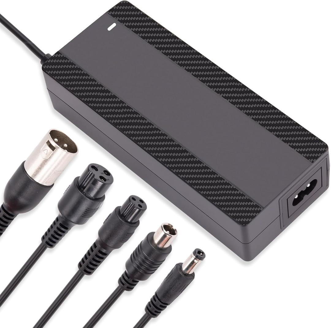 54.6V 1.6A Electric Scooter Charger for 48V Lithium Battery, 5-in-1 Plug Smart Ebike Charger Compatible with Jetson, Gotrax, Razor,Segway, Swagtron, Hiboy, Lectric XP and More