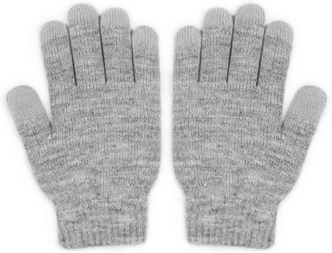 Moshi Digits Winter Gloves Touchscreen, Size S (22-23.5cm/ 8.6"-9.2"), Light Gray