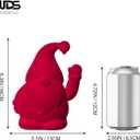 WDS WONDROUS Christmas Gnome Decorations Red, Flocked Gnomes Figurine Elf Waving Arm Christmas Table Decor for Home Office Shelf Tabletop Holiday Decoration (6.3") (set of 1)