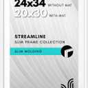 Americanflat 24x34 Poster Frame with Polished Plexiglass - Use as 20x30 Frame with Mat or Display 24x34 Photo Without Mat - Streamline Collection - Thin Border Picture Frames for Wall - White