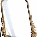 Large Vintage Gold Table Mirror  16" x 20" Antique Arched Design with Wooden Frame, Oversized Vanity Mirror for Bedroom, Living Room, Makeup Table