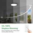 15.8 Inch Dimmable LED Flush Mount Ceiling Light, 32W, 3480LM, 3000K/3700K/4000K/5000K/6000K, Round Flat Panel Low Profile Ceiling Light Fitures for Hallway, Kitchen, Bedroom, 4PK Black