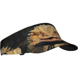 Cat Pattern Sport Sun Visor Hat Adjustable Empty Top Baseball Cap Outdoor Travel Beach Ball Caps for Women and Men (One Size, Bearded Dragon Lizards)