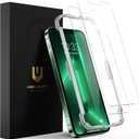 UNBREAKcable 2 Pack Screen Protector for iPhone 14 Plus/13 Pro Max, Shatterproof Tempered Glass [9H+ Hardness] [Easy Installation Frame] [99.99% HD Clear] for Apple iPhone 13 Pro Max/14 Plus