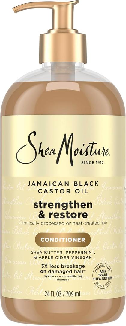 Shea Moisture Strengthen & Restore Conditioner Jamaican Black Castor Oil for Damaged Hair Paraben-Free 24 Fl oz