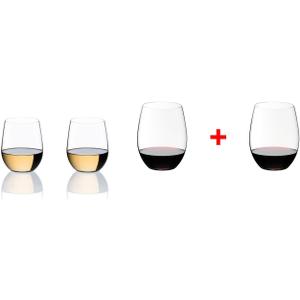 Riedel O Wine Tumbler Cabernet/Merlot and Viognier/Chardonnay, Clear, Set of 4-7414/50, 11 Ounces