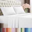 Utopia Bedding Queen Size Sheet Set  4 Piece Bed Sheets, Soft and Breathable Microfiber, Includes 1 Fitted Sheet, 1 Flat Sheet and 2 Pillowcases  Oeko Tex (White)