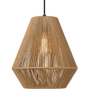 ELYONA Woven Pendant Lights Modern Boho Hanging Lamp with 12" Handwoven Rattan Basket Shade Adjustable Rustic Pendant Light Fixtures for Kitchen Island Farmhouse Dining Room Bar Bedroom Foyer Hallway