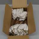 Sggvecsy 10Pcs Christmas Glitter Flowers Christmas Tree Ornaments Artificial Poinsettia Flower Velvet Magnolia Stems Floral Picks for Xmas Wedding DIY Crafts Wreath Party Floral Decorations (White)