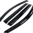 IKON MOTORSPORTS Tape On External Window Visor, Compatible with 2007-2013 Acura MDX, Slim Style Acrylic Black Sun Rain Wind Guards Cover 4Pcs Set