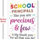 4 x School Principal Thank You Card, Principal Appreciation Card, 8×5.3 inches