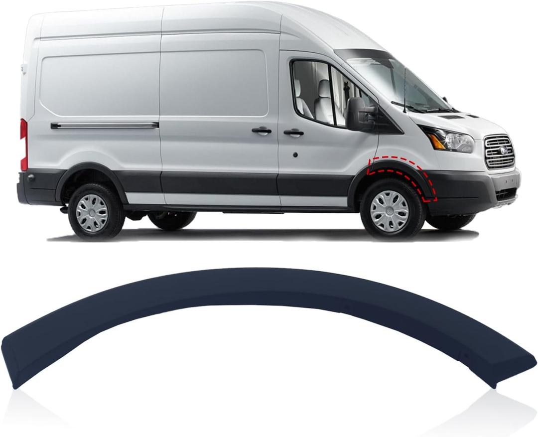Front Right Side Fender Flare Molding Wheel Arch Trim for Transit 150 250 350 350HD 2015-2024 Accessories, Replace OEM # BK3Z61278L00BB, FO1291134, Passenger Side, Black, 1PC
