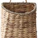 GYASVWU Woven Hanging Basket Water Hyacinth Hanging Wall Basket Wicker Handmade Baskets for Garden Farmhouse Home (Seagrass mouth)