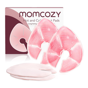 Momcozy Larger Breast Therapy Packs, Hot and Cold Breast Pads with 2 Soft Covers, Breastfeeding Essentials, Postpartum Recovery, 2 Pack, Pink