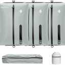 Reusable Vacuum Bags for Travel With Pump,Professional Waterproof IPX8 Zipper Vacuum Compression Bag for Suitcases Backpack,Space Saver Bags Packing Organizers for Clothing Packing(3PACK+PUMP) (Gray)