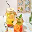 TANGLONG Mason Jar with Lid and Straw 24 oz Mason Jar Cups Set of 8 Glass Cups with Lids and Straws Mason Jars with Handle Drinking Glasses