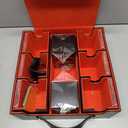 9-in-1 MTG Deck Box with Handle - Fits 1000+ Trading Cards or 8 Commander Decks - Premium Black Red Leather TCG Storage Case with 8 Removable Trays & 10 Dividers - For Magic, YGO, PTCG