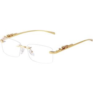 JUDOO Retro Rimless Rectangle Sunglasses for Men Women Trendy Frameless Tinted Lens Eyewear (Clear)