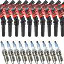 CarBole Ignition Coils Pack DG508 & Iridium Spark Plug SP479, Compatible with Ford E350 E450 Econoline Super Duty F350 F450, Replacement for FD503 DG457 F523 E213 E262 E409 (Set of 10)
