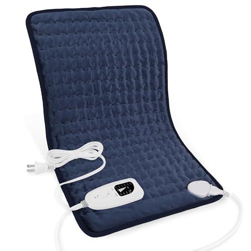 Deepsoon Heating Pad,Electric Heating Pads for Back,Neck,Abdomen,Moist Heating Pad for Shoulder,Knee,Arms,Legs,Dry/Moist Heat & Auto Shut Off,Christmas Gifts for Men and Women,Navy Blue,24x12 Inch