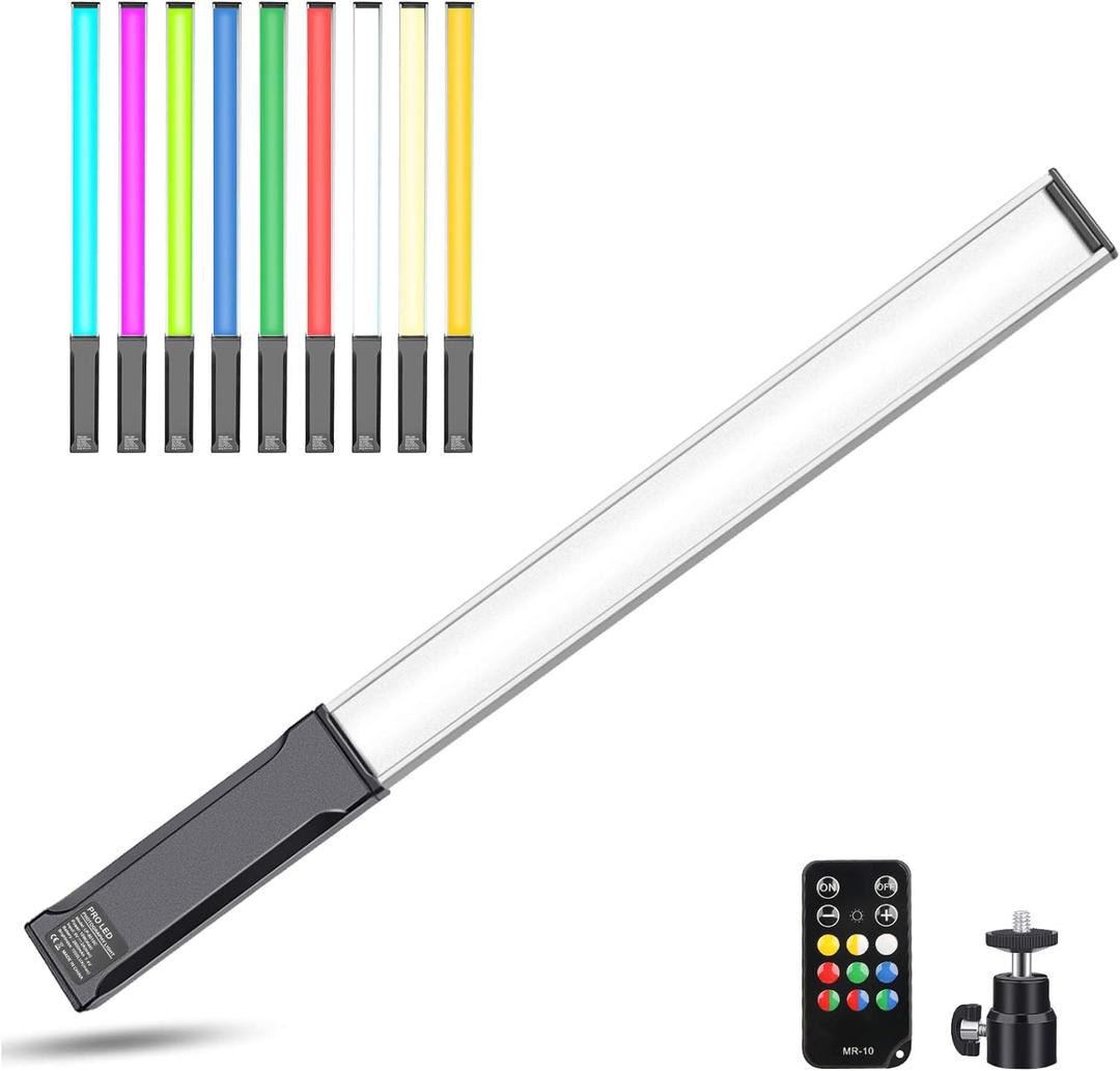 Hagibis RGB Photography Light Wand, Handheld LED Video Light 9 Colors, with Built-in Rechargable Battery and Remote Control, 1000 Lumens Adjustable 3200K-5600K Hagibis RGB Photography Light Wand, Handheld LED Video Light 9 Colors, with Built-in Rechargable Battery and Remote Control, 1000 Lumens Adjustable 3200K-5600K