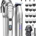 Jack & Rose Clippers and Trimmers Set, Cordless Hair Clippers for Men, Barber Clippers Set (Silvery)