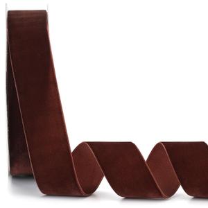 Coffee Velvet Ribbon 1-1/2 Inch x 20Yd,Great for Gift Wrapping,Hair Bows,Christmas,Wedding Party Decoration(1-1/2" Coffee)