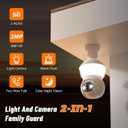 Light Bulb Security Camera,2.4G/5GHz WiFi 2K Security Cameras Wireless Outdoor,Bulb Cameras for Home Security,AI Human Detection and Alarm,2 Way Talk,Color Night Vision,Compatible with Alexa 2PCS