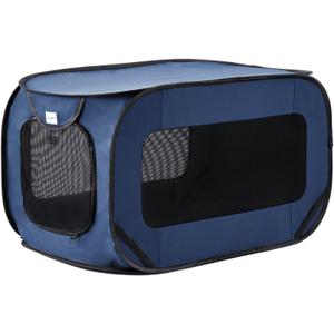Love's cabin 36in Portable Large Dog Bed - Pop Up Dog Kennel, Indoor Outdoor Crate for Pets, Portable Car Seat Kennel, Cat Bed Collection, Navy Blue (36.6"L x 21.2"W x 21.2"H)
