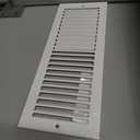 HVAC Premium 12'' x 4'' [Duct Opening] Flat Stamped Steel Return Air Grille - Sidewall and Ceiling - HVAC Vent Duct Cover - White [Outer Dimensions: 13.75''w X 5.75''h]