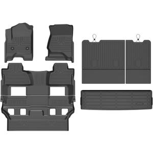Floor Mats Cargo Liner Set for 2015-2020 Chevy Tahoe & GMC Yukon
(Only 7 Seats & Bucket Seat, Not XL), Custom Fit, All Weather Protection, Anti-Slip, Heavy Durable, TPE, Accessories, Black
