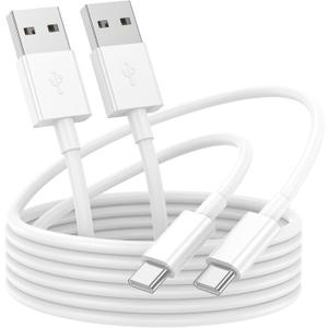 Fast Charging USB A to USB C Cable 10FT 2Pack for iPhone 15/16/17 Charger Cord, Car Carplay Compatible for Apple 17 Pro Max/16 Plus/for IPad Pro 12.9/11/Air 5th/4th Mini Gen, Long Type C Charge (White)
