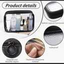 Clear TSA Approved Toiletry Bag - 3 Pack Travel Cosmetic Bag with Makeup Brush Bag Portable Travel Essential Organizer for Women Transparent Waterproof Cosmetic Storage Case Airline Compliant