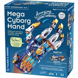 Thames & Kosmos Mega Cyborg Hand STEM Experiment Kit | Build Your Own GIANT Hydraulic Amazing Gripping Capabilities Adjustable for Different Sizes Learn Pneumatic Systems