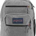 JanSport Cool Backpack, with 15-inch Laptop Sleeve - Large Computer Bag Rucksack with 2 Compartments, Ergonomic Straps, Grey Letterman (One Size)