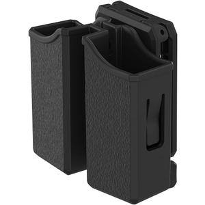 Universal Double Magazine Pouch, 9mm .40 .45 .357 Double Stack Mag. Holder Dual Stack Mag Holster with 1.5''-2.5'' Belt Clip for Glock Sig sauer S&W Beretta Browning Taurus H&K Most Pistol Mags