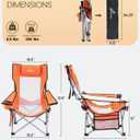 Sportneer Portable Beach Chair for Adults - Position Recliner with Cup Holder, Side Pocket & Carry Bag, Compact Folding Chair with Lumbar Support for Camping, Beach, Festivals