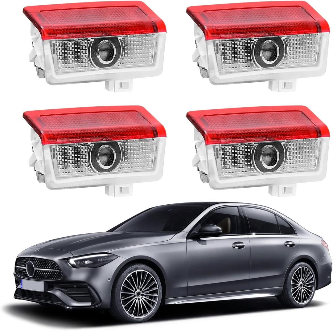 Blshwez Car Door Lights Logo Projector - 4K HD Puddle Lights for Cars, No Fade Welcome Lights, Compatible with A B C E M GL GLA GLC GLE GLS Class Accessories (4 Pack)